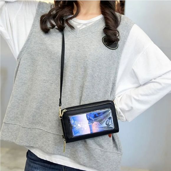 RFID Blocking Wallet for Women's Touch Screen Handbag Cell Phone Purse Crossbody - Picture 2 of 8